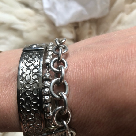 AUTHENTIC Coach Bangle Silver Bracelet - Picture 4 of 5